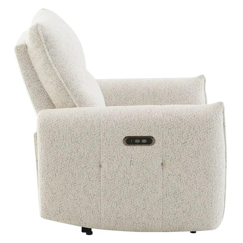 Lalisa - Power Motion Recliner With USB Port - Cream Chenille by Unique Piece Furniture