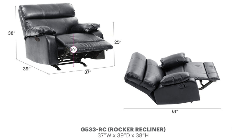 Modern Design Rocker Recliner by Unique Piece Furniture