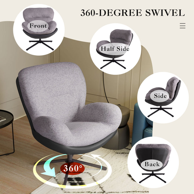 360° Swivel Office Chair, No Wheels by HouseOfZazla