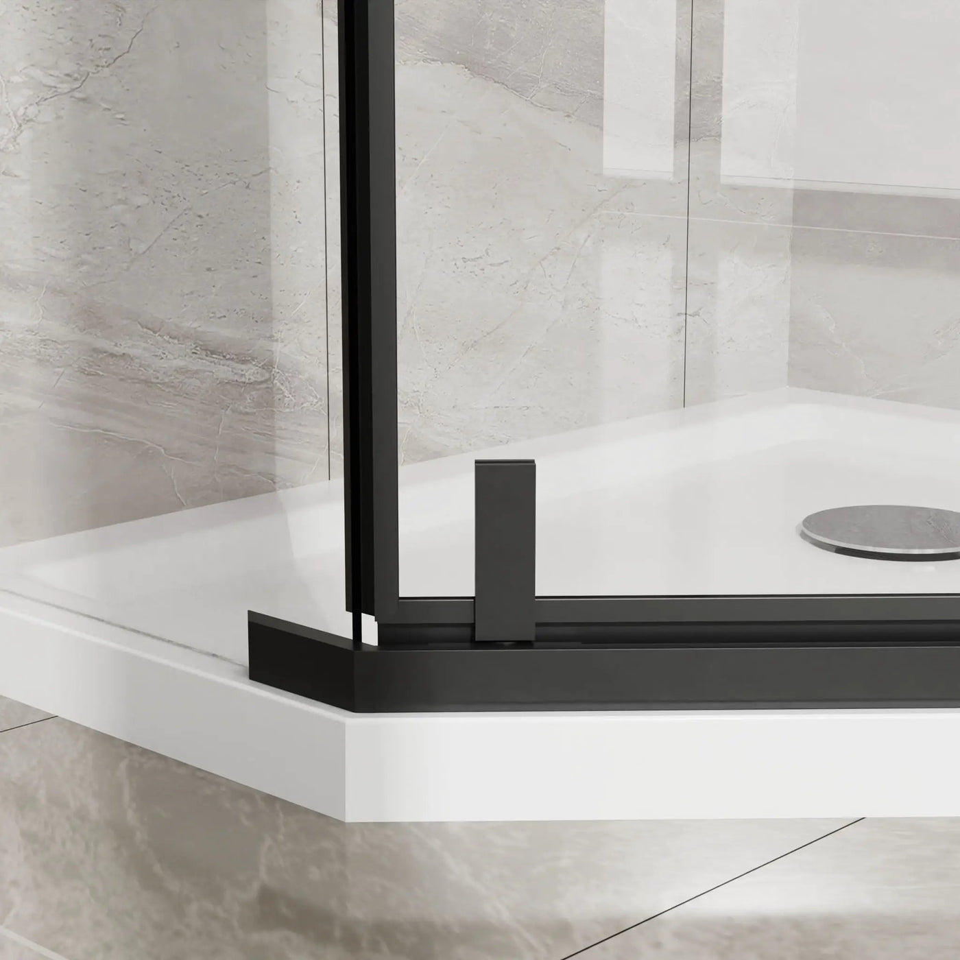 Durable Hardware Neo Angle Frameless Shower Door With Acrylic Base Combo by HouseOfZazla