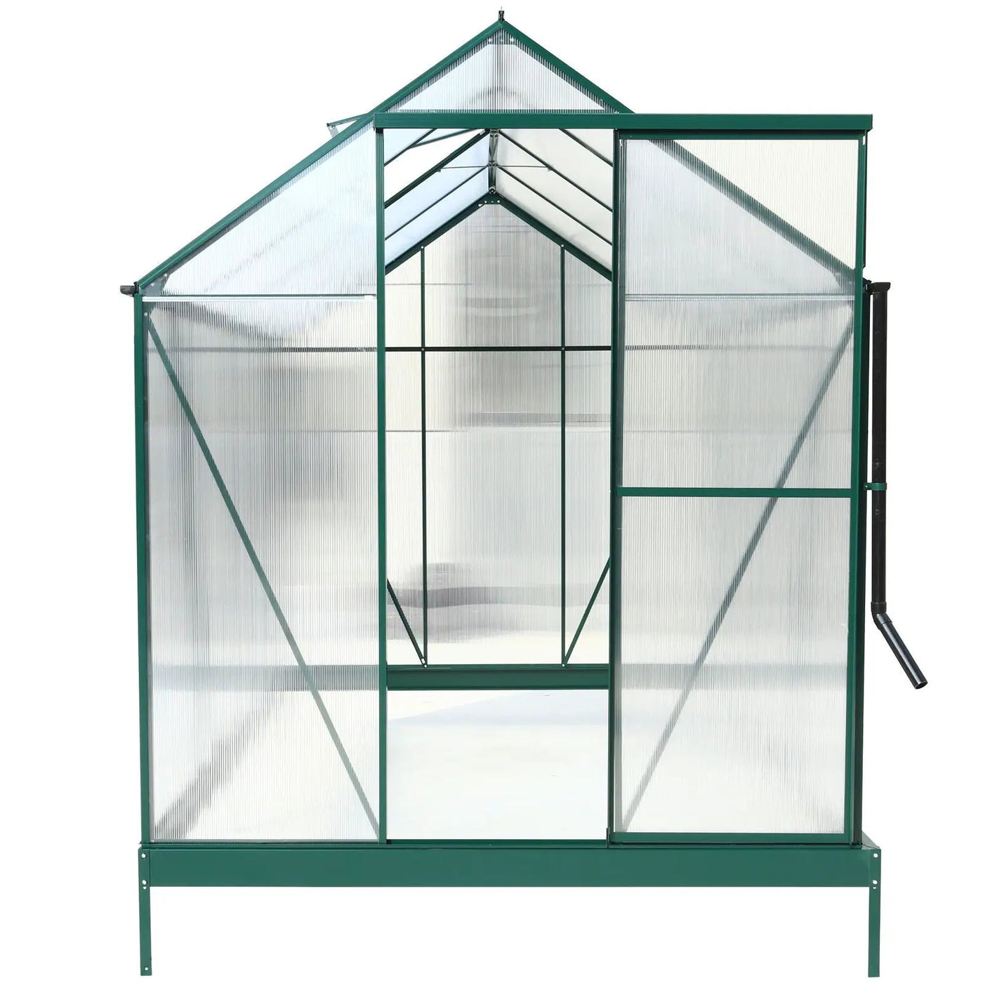 Polycarbonate house, Heavy Duty Outdoor Aluminum Walk-In House Kit With Rain Gutter, Vent And Door For Backyard Garden by HouseOfZazla