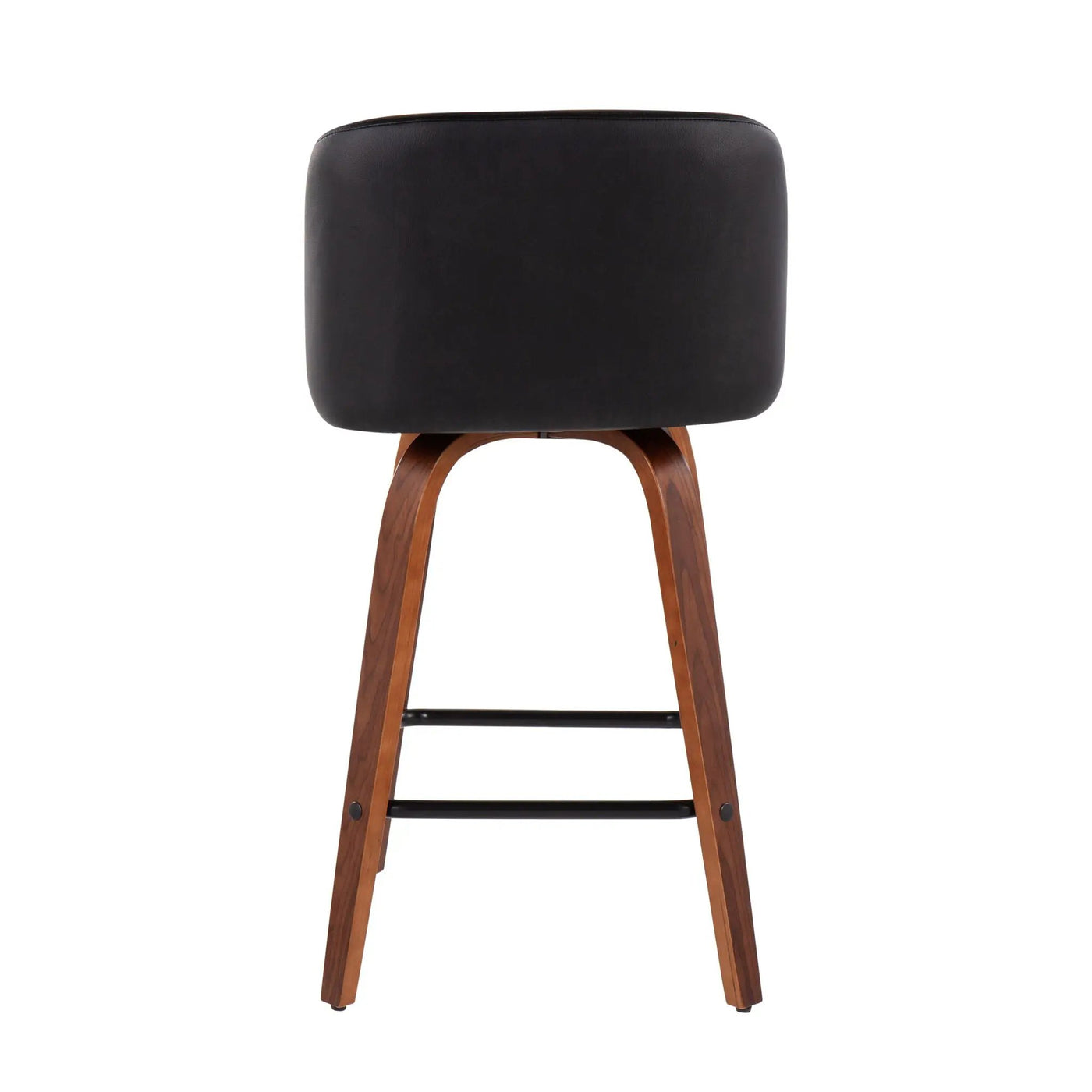 Toriano - Mid Century Modern Fixed Height Counter Stool & Square Footrest (Set of 2) by HouseOfZazla