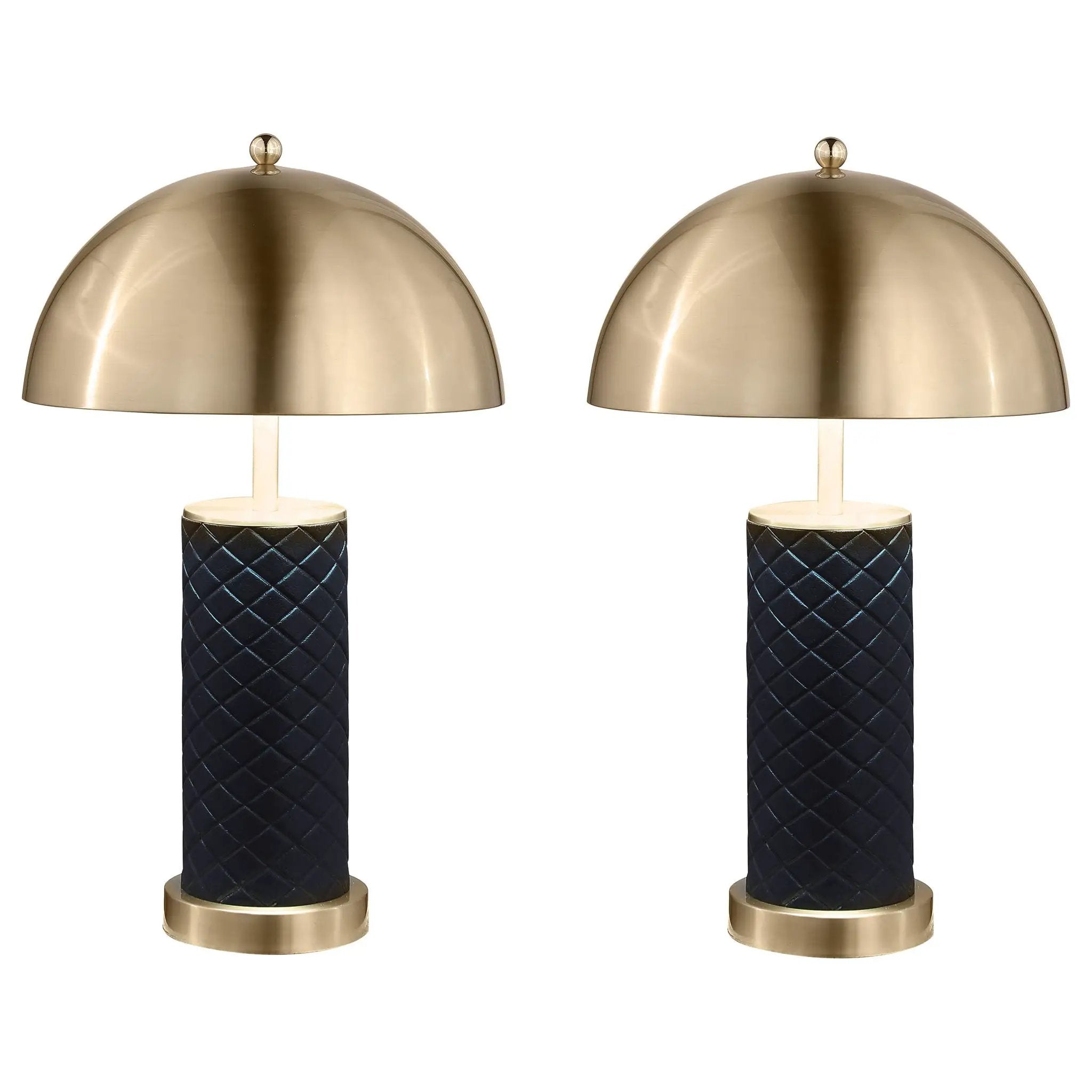 Mantova - Dome Quilted Lamp (Set of 2) - Black by HouseOfZazla