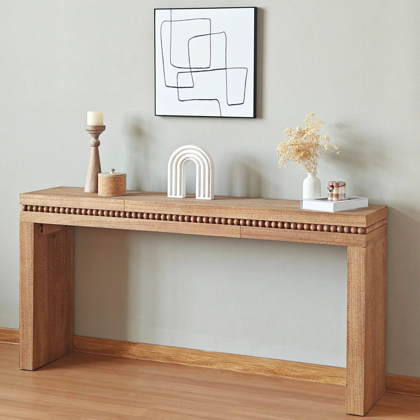 Modern Rustic Wood Table, Rectangular Living Room Center Table With Floating Top Design by Unique Piece Furniture