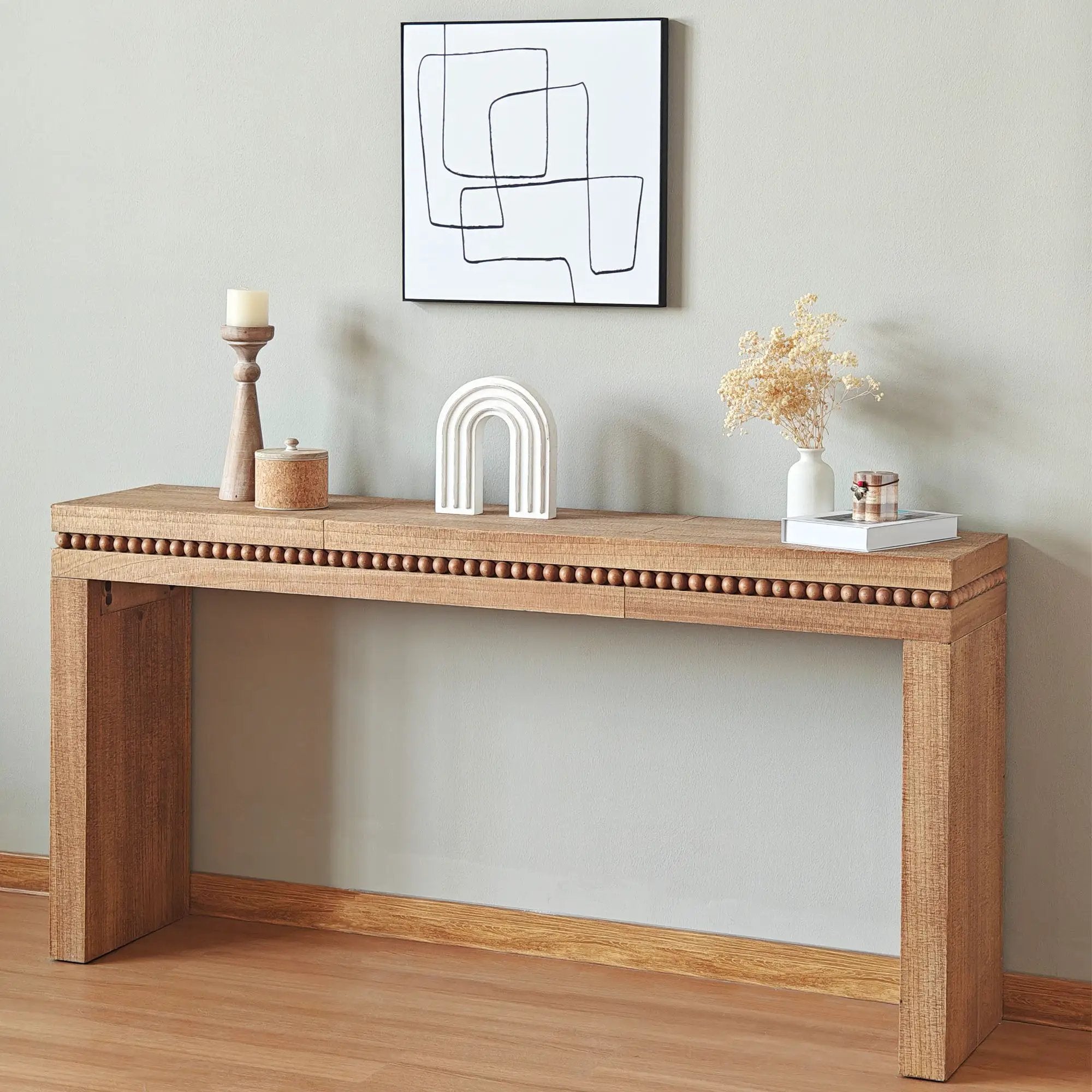 Modern Rustic Wood Table, Rectangular Living Room Center Table With Floating Top Design by Unique Piece Furniture