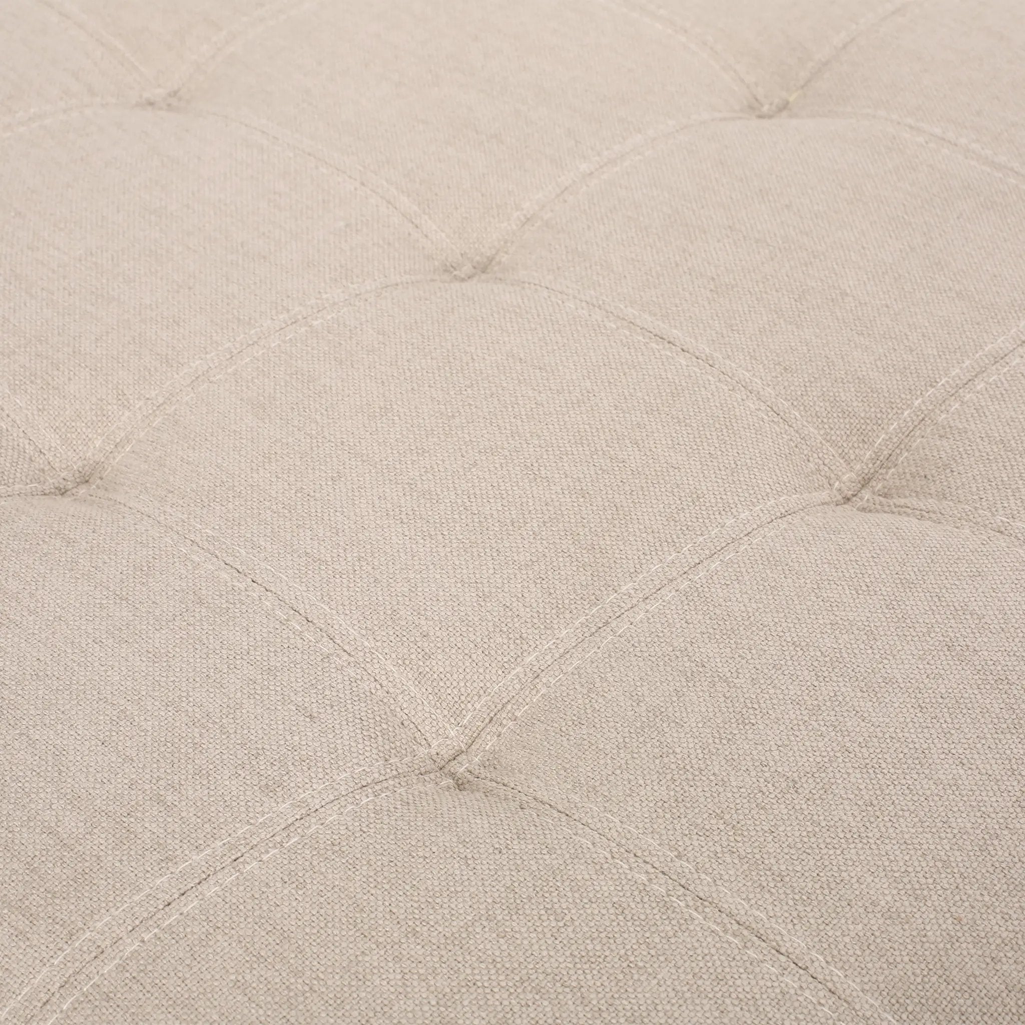 Upholstered Tufted Fabric Storage Ottoman, Wheat by HouseOfZazla