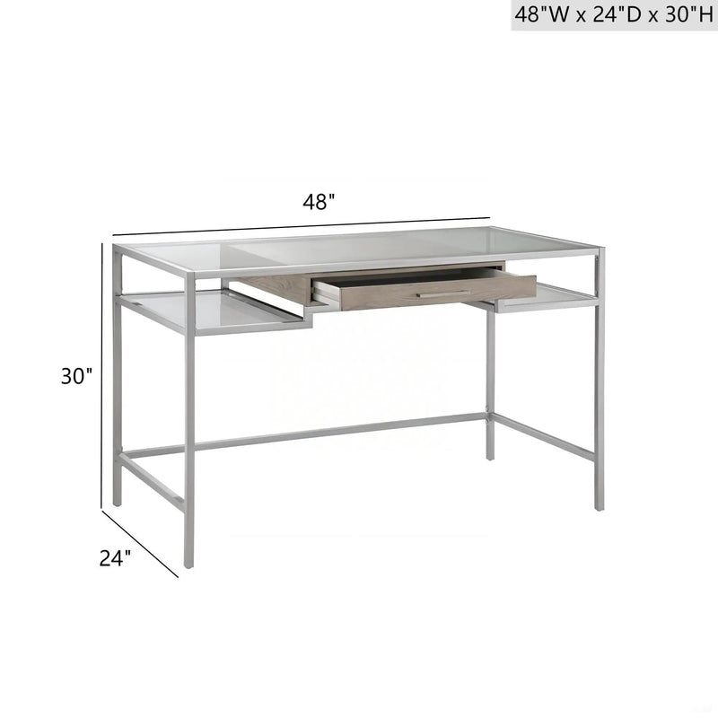 Adela - Writing Desk - Antique Silver by Unique Piece Furniture