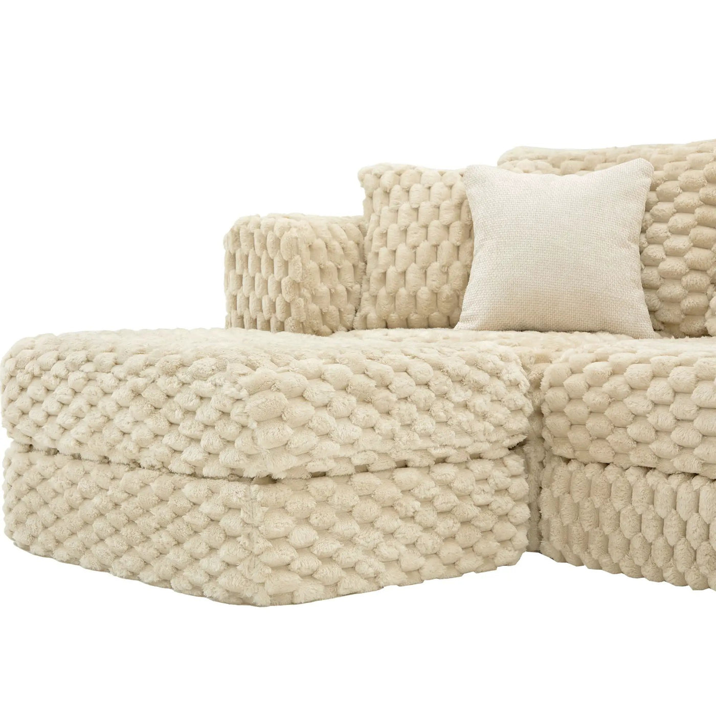 Modular Sectional Sofa, Boneless Couch With 2 Movable Ottomans by HouseOfZazla