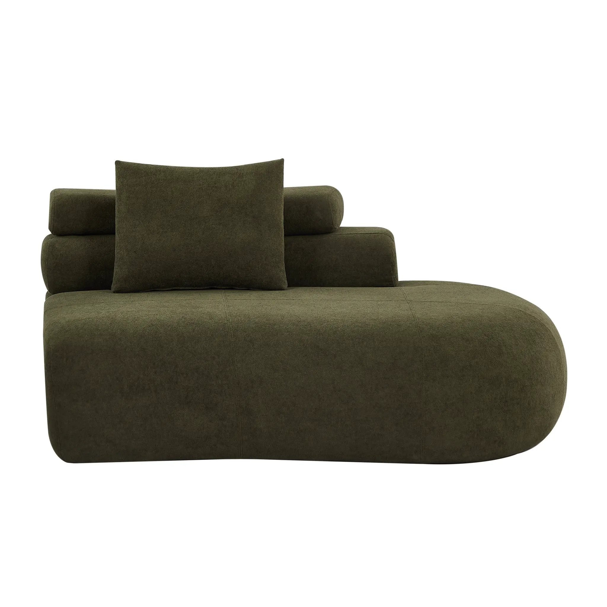 122" Curved Sectional Sofa (Olive Green) by HouseOfZazla