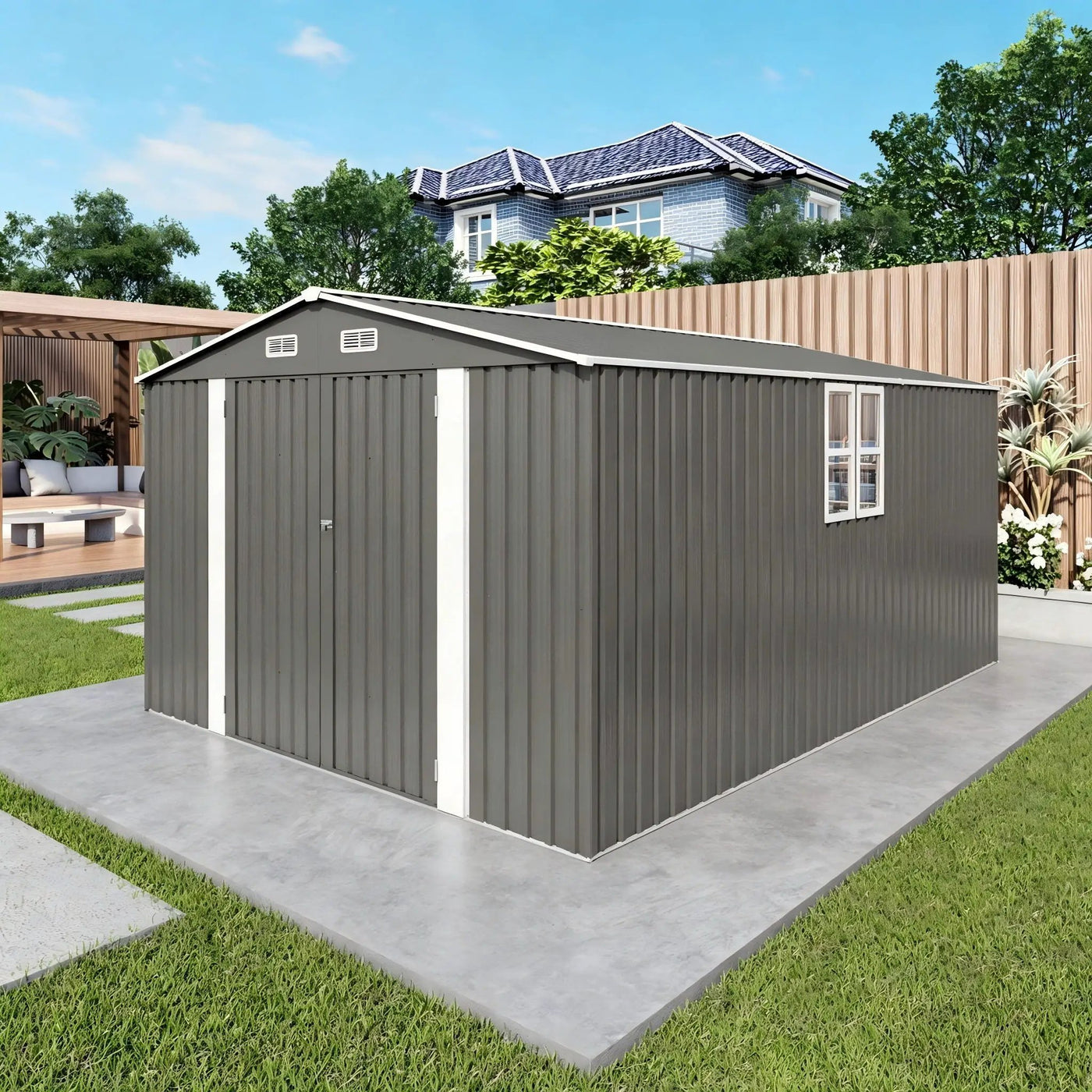 Outdoor Storage Shed With Lockable Doors by HouseOfZazla