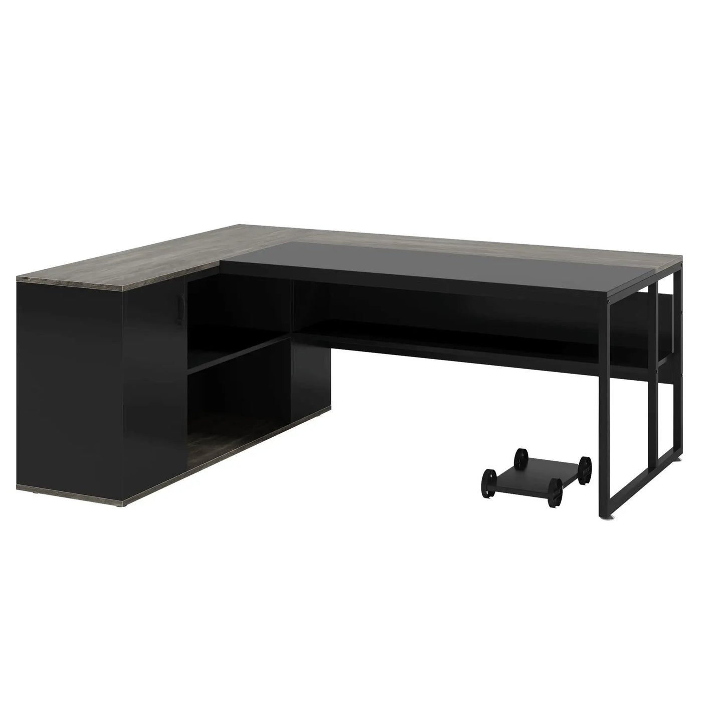 L-Shaped Executive Desk With Cabinet Storage by HouseOfZazla