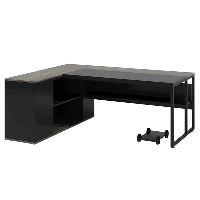 L-Shaped Executive Desk With Cabinet Storage by HouseOfZazla