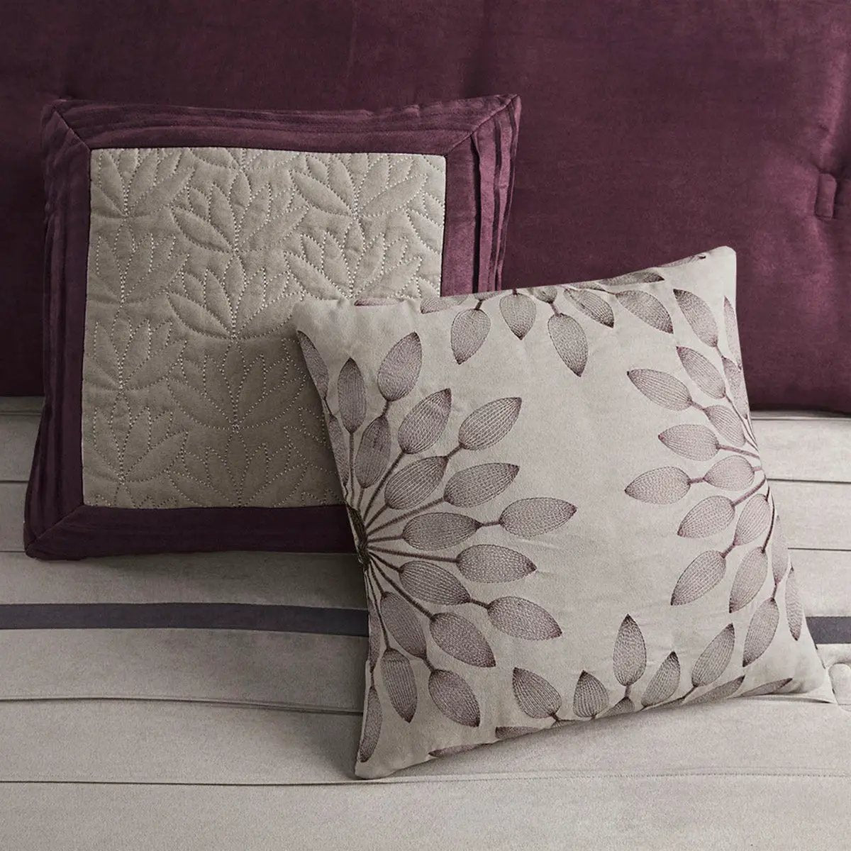 7 Piece Purple Faux Suede Comforter Set Full by HouseOfZazla