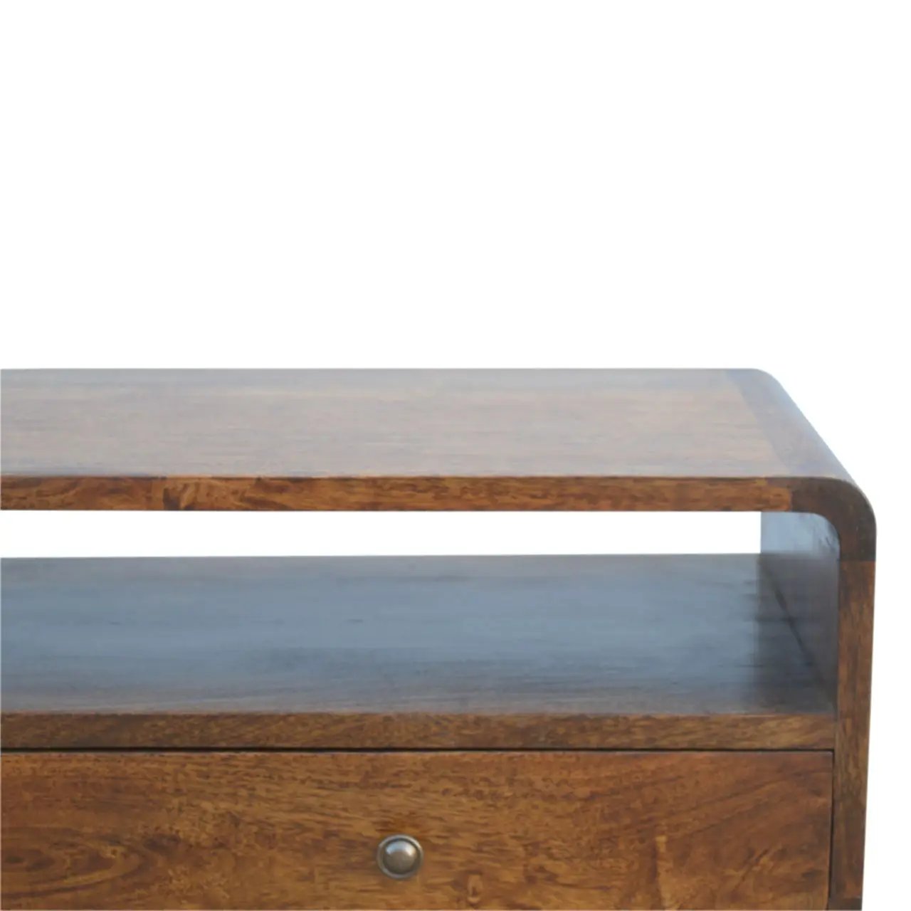 Curved Chestnut Console Table by Unique Piece Furniture