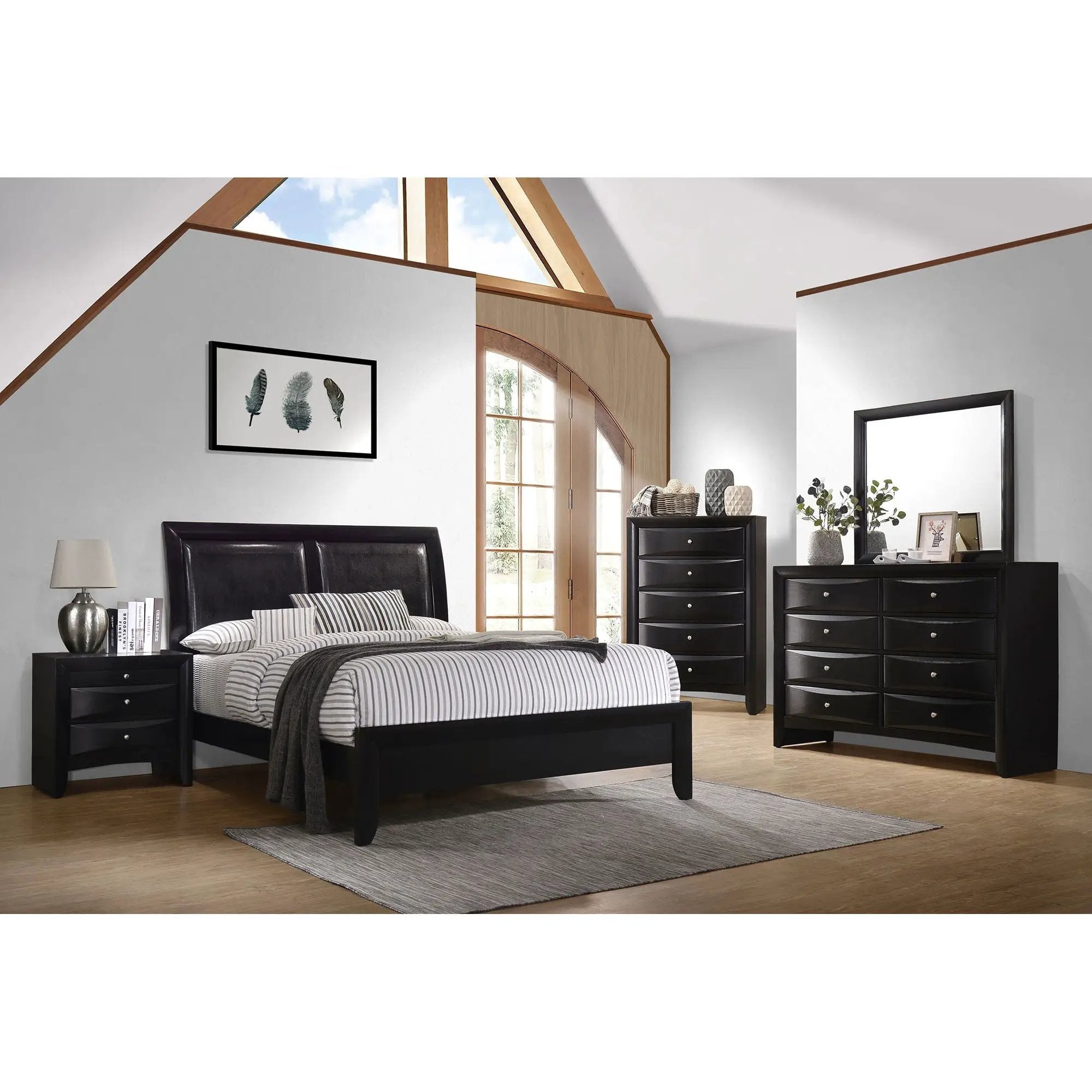 Vollenhove - 2 Drawer Nightstand With Pull Out Tray Storage Solution - Black by HouseOfZazla