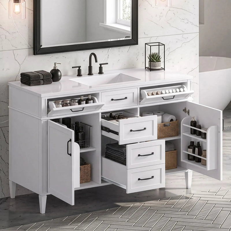 48 Inch Bathroom Vanity with Composite Sink Top by HouseOfZazla