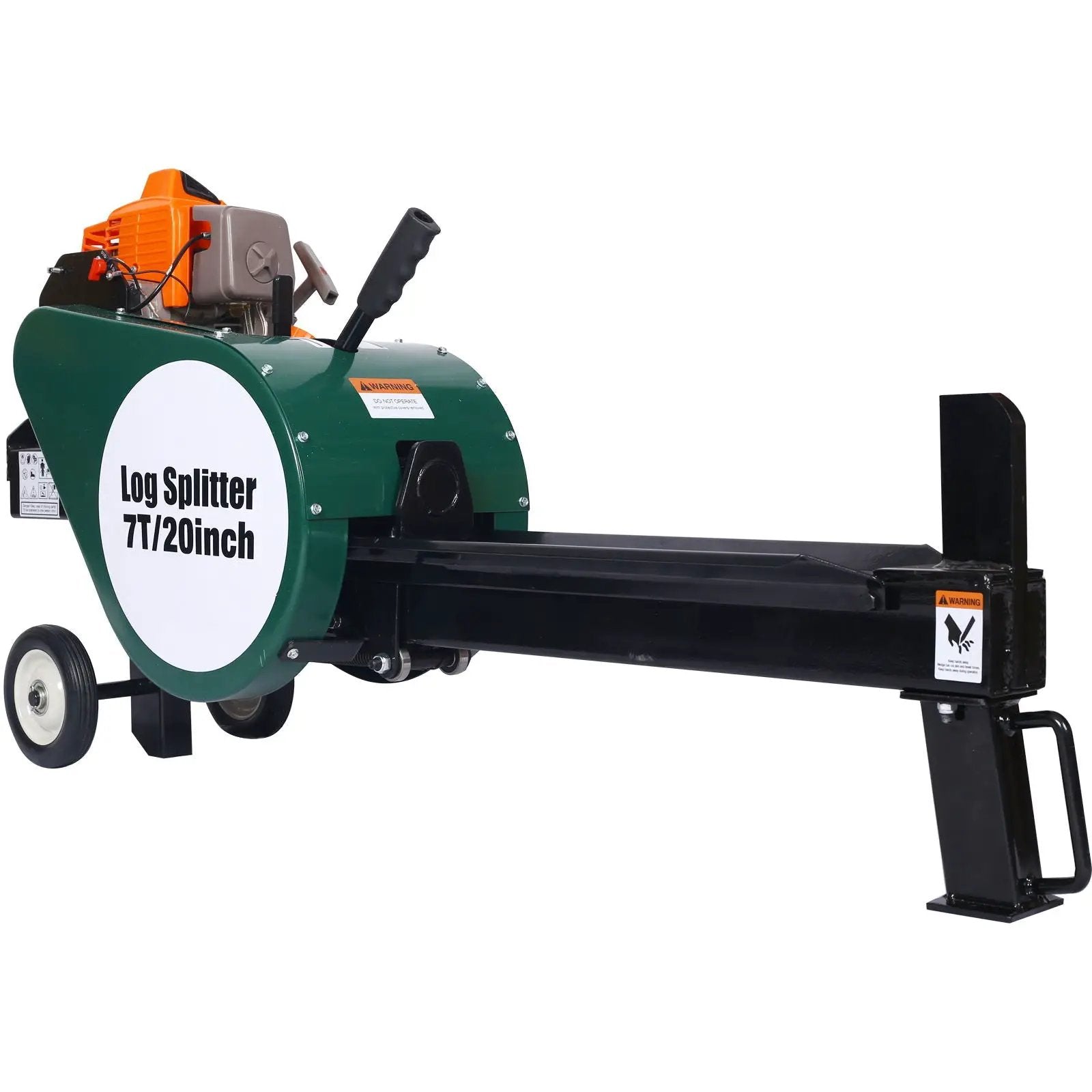 Portable Double Flywheel Electric Log Splitter 7 Ton Gas Log Splitter With Auto Return Steel - Gray by HouseOfZazla