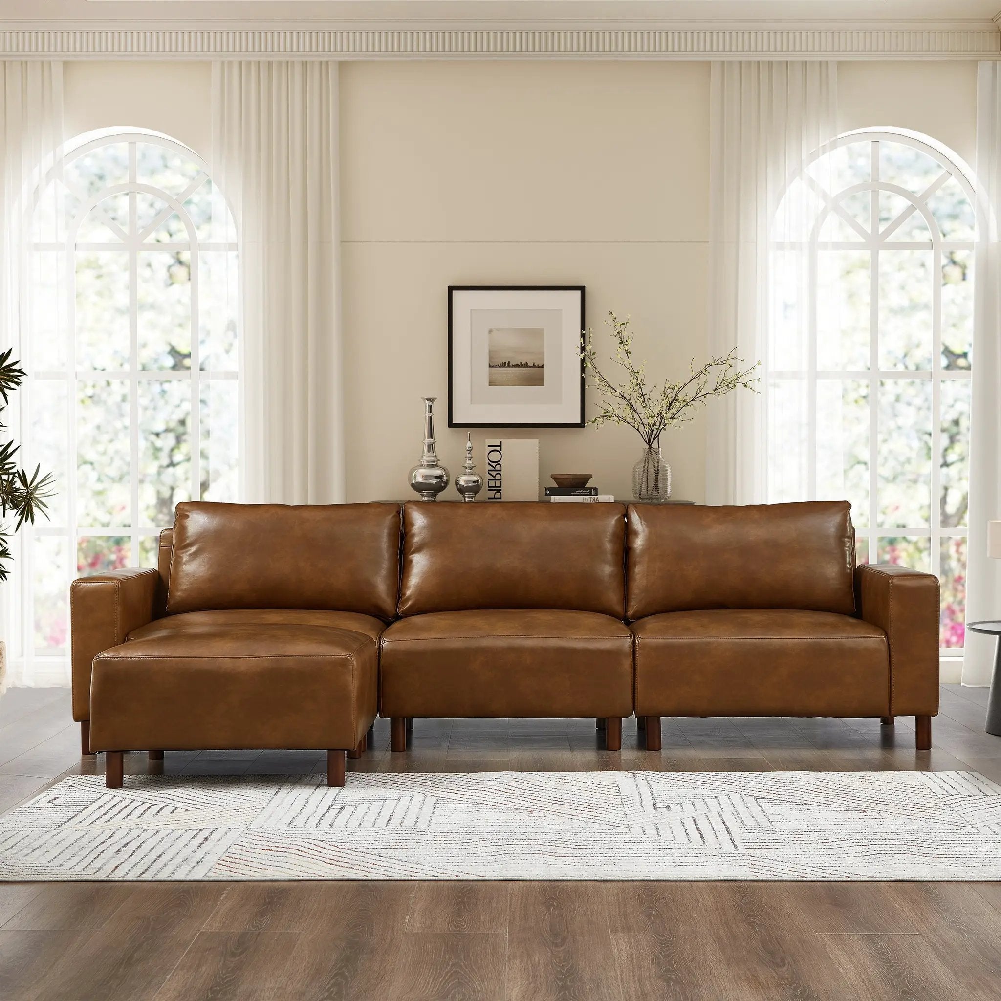 Modern Luxury Sectional Sofa with Convertible Ottoman by HouseOfZazla
