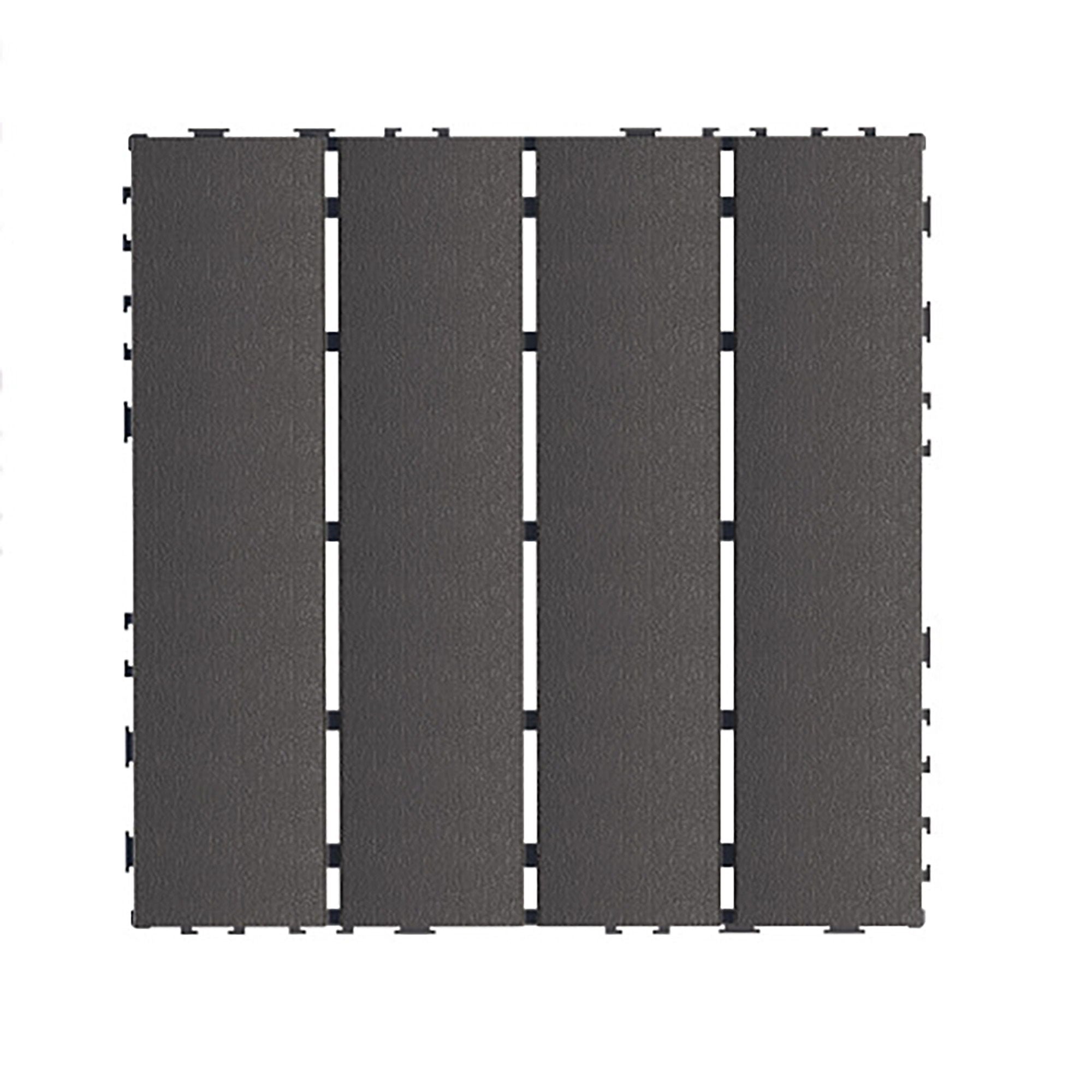 Plastic Interlocking 44 Pack Patio Deck Tiles, Square Waterproof Outdoor All Weather Use by HouseOfZazla