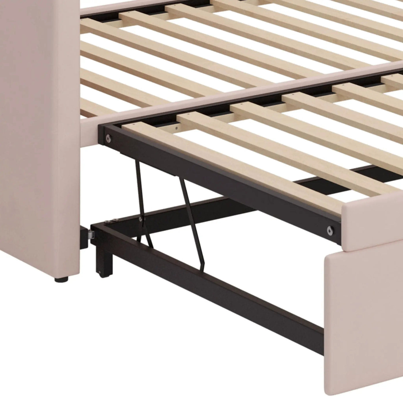 Daybed With Pop Up Trundle, Upholstered Sofa Bed by HouseOfZazla