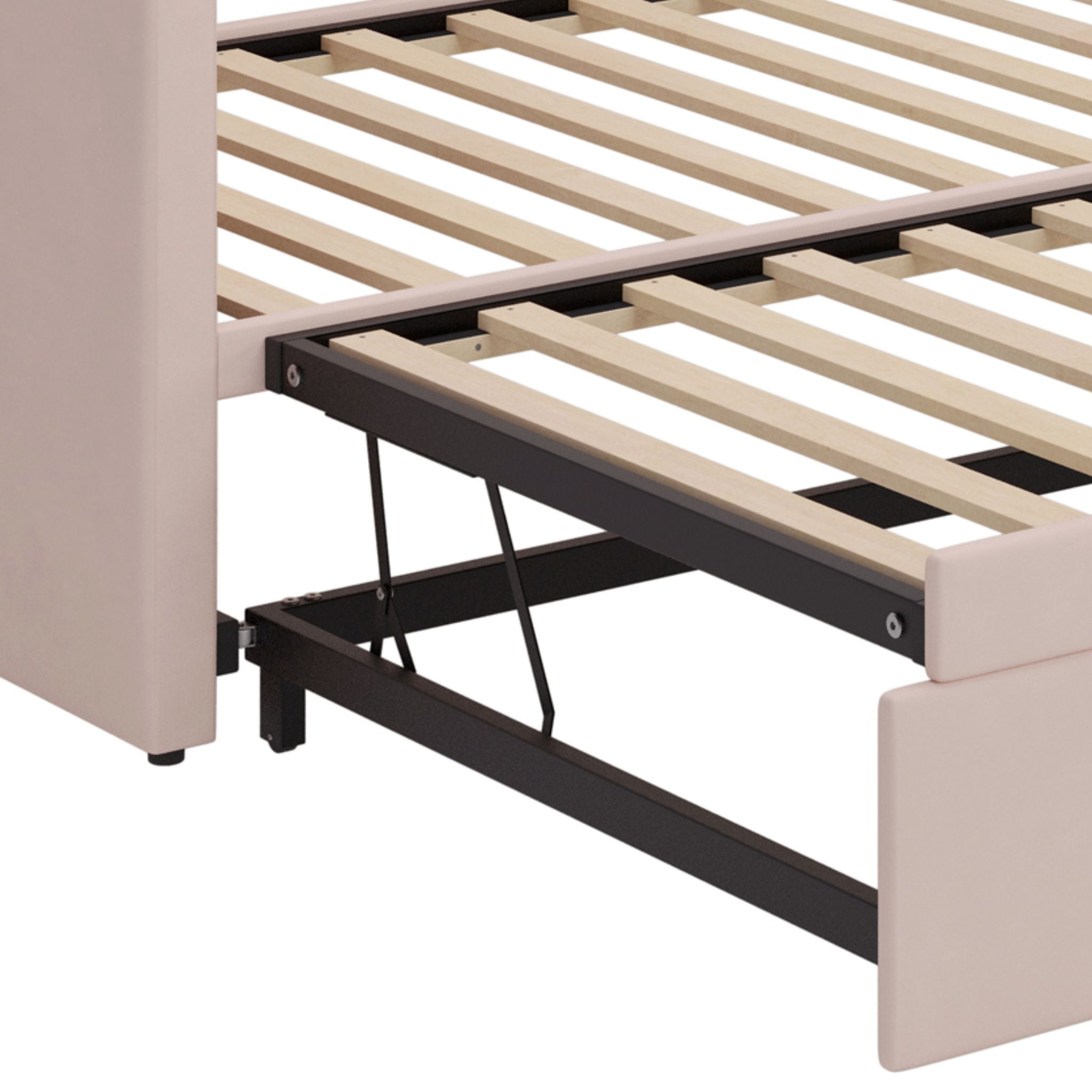 Daybed With Pop Up Trundle, Upholstered Sofa Bed by HouseOfZazla