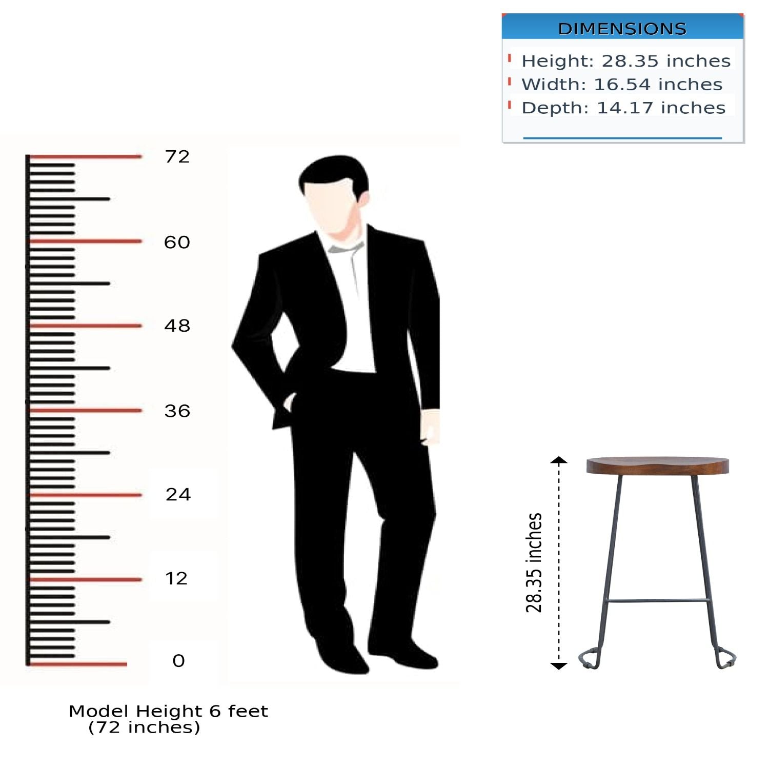 Chunky Bar Stool - Chestnut by HouseOfZazla