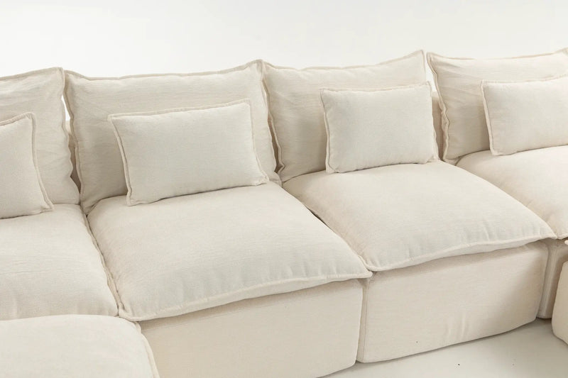 129.8" Width Cloud Couch Oversized Modular Sectional Sofa by HouseOfZazla