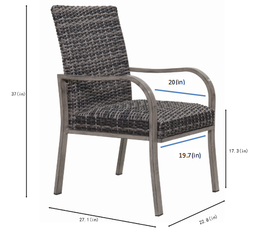 2PC Outdoor Dining Chair with Hand-Painted Frame and Water-Washed Cotton Seat by HouseOfZazla