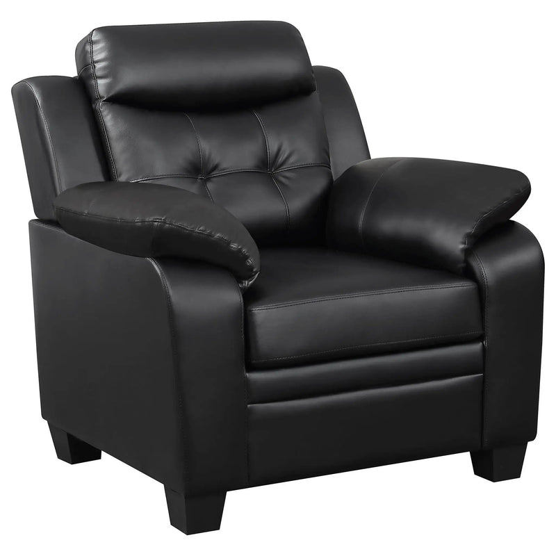 Winchell - Upholstered Padded Arm Tufted Accent Chair - Black by HouseOfZazla