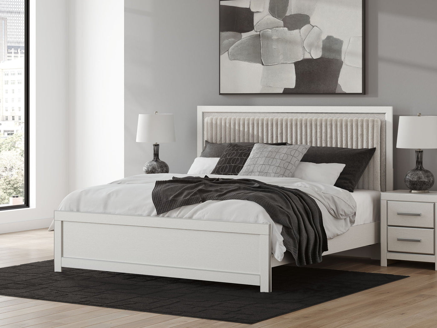 Zuraleus - Upholstered Panel Platform Bed With Roll Slats by Unique Piece Furniture