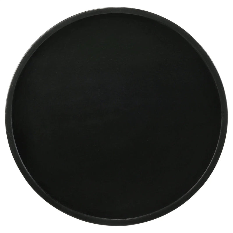 Stain Pedestal Accent Round Table With Lipped Top - Black