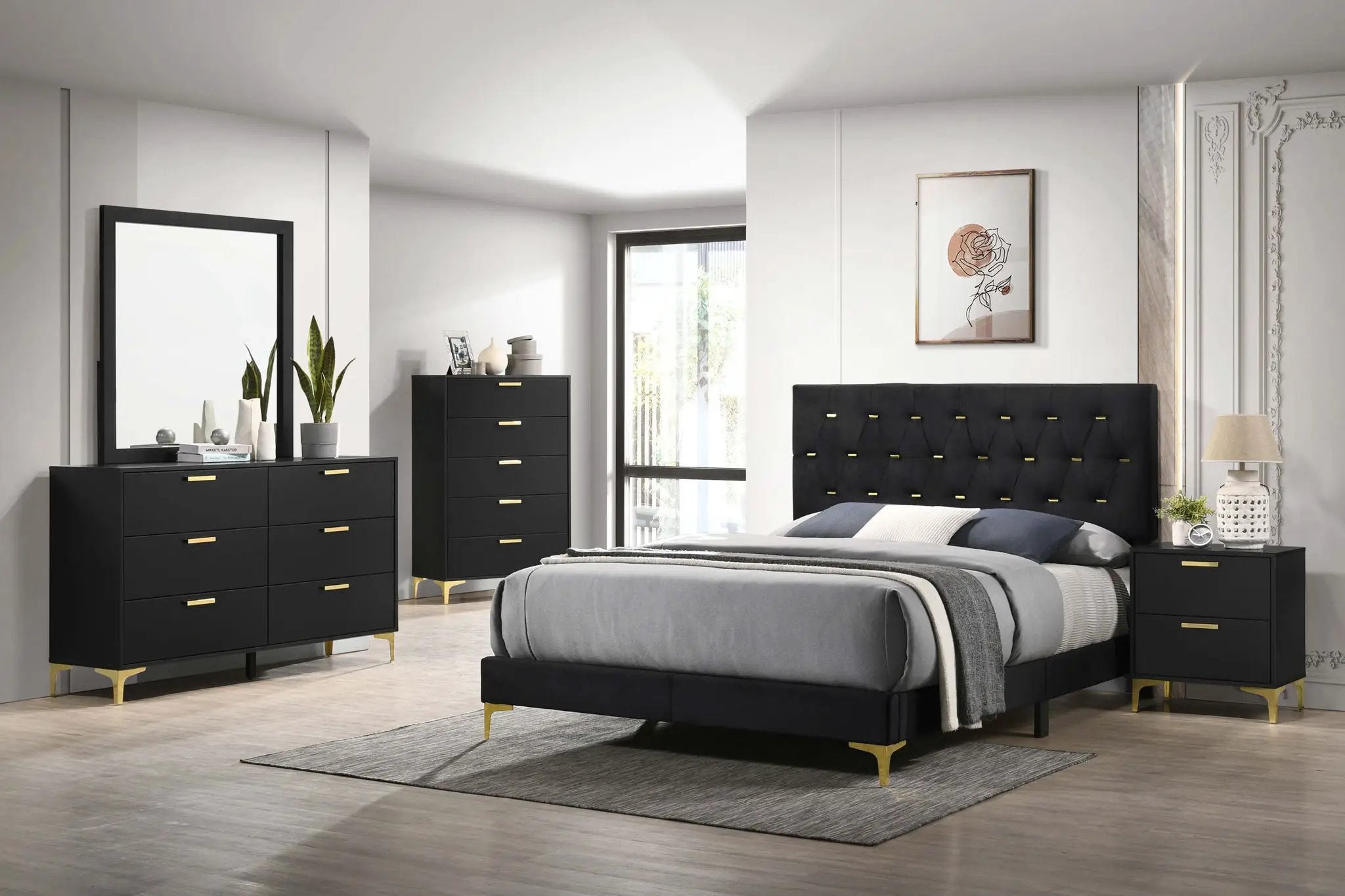 Kendall 5-piece Eastern King Bedroom Set Black by Unique Piece Furniture