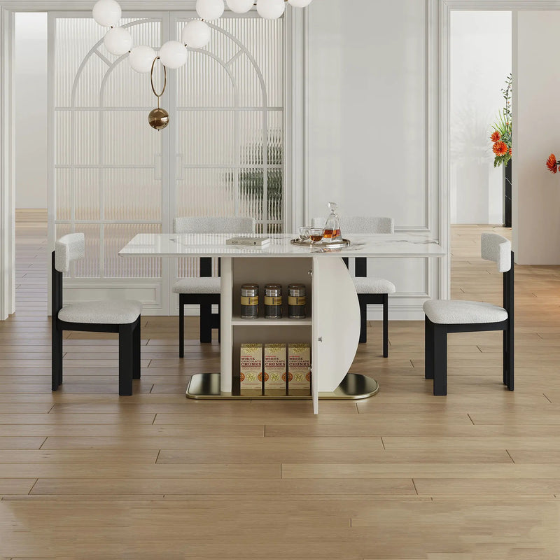 Modern Dining Table Set With Storage, Includes Chairs by HouseOfZazla