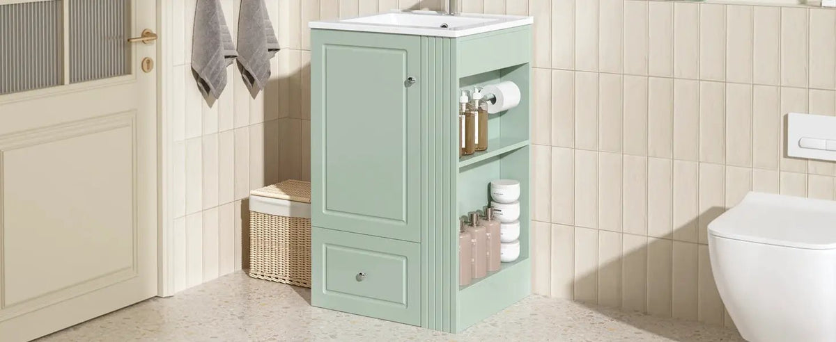 20" Freestanding Bathroom Vanity with Ceramic Sink by HouseOfZazla