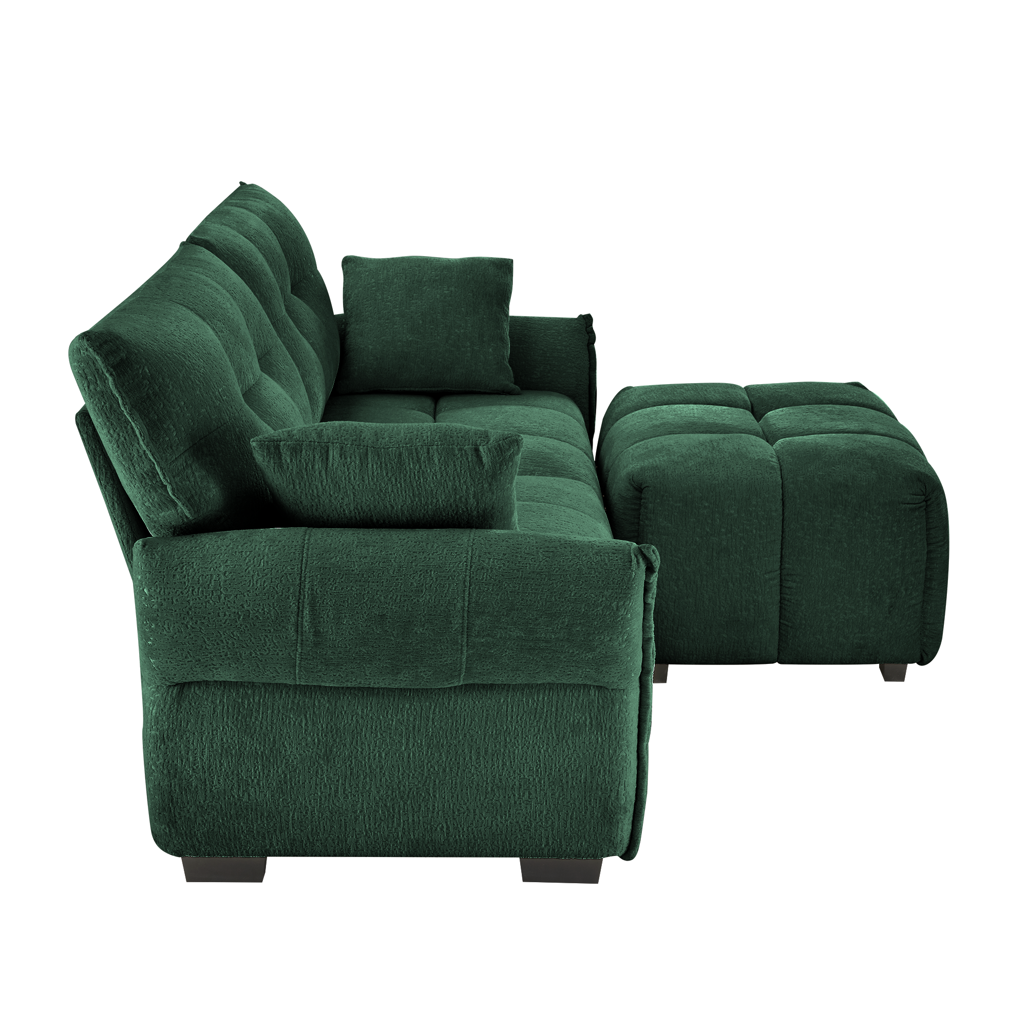Modern Chenille Fabric 2-Seater Sofa With Ottoman by HouseOfZazla