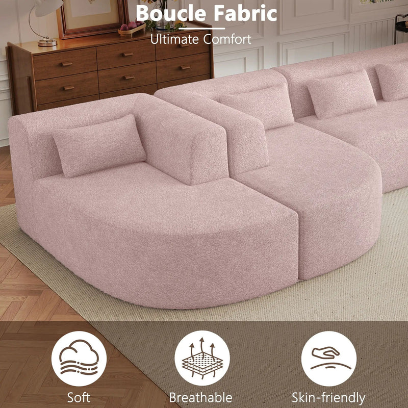 Upholstered Sofa Free Combined Sofa Couch With 2 Chaise Lounge And Five Back Pillows For Living Room by HouseOfZazla