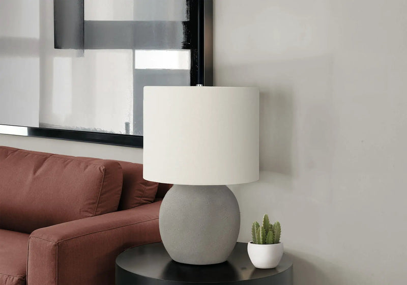 Lighting, Table Lamp, Concrete, Contemporary - Gray / Cream by HouseOfZazla