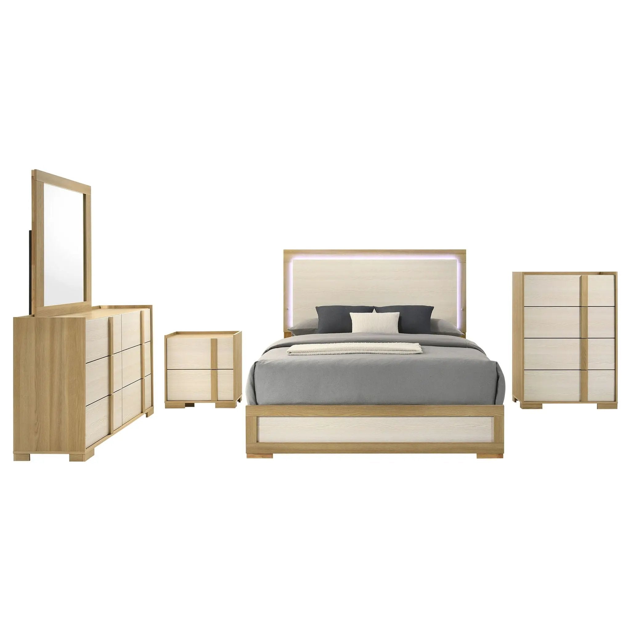 Hyland 5-piece Eastern King Bedroom Set Natural by Unique Piece Furniture