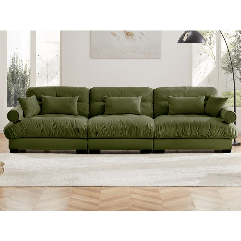 Modern Sofa With Bolstered Armrests And Pillows by Unique Piece Furniture