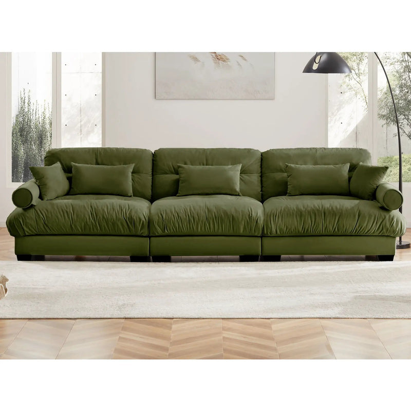 Modern Sofa With Bolstered Armrests And Pillows by HouseOfZazla