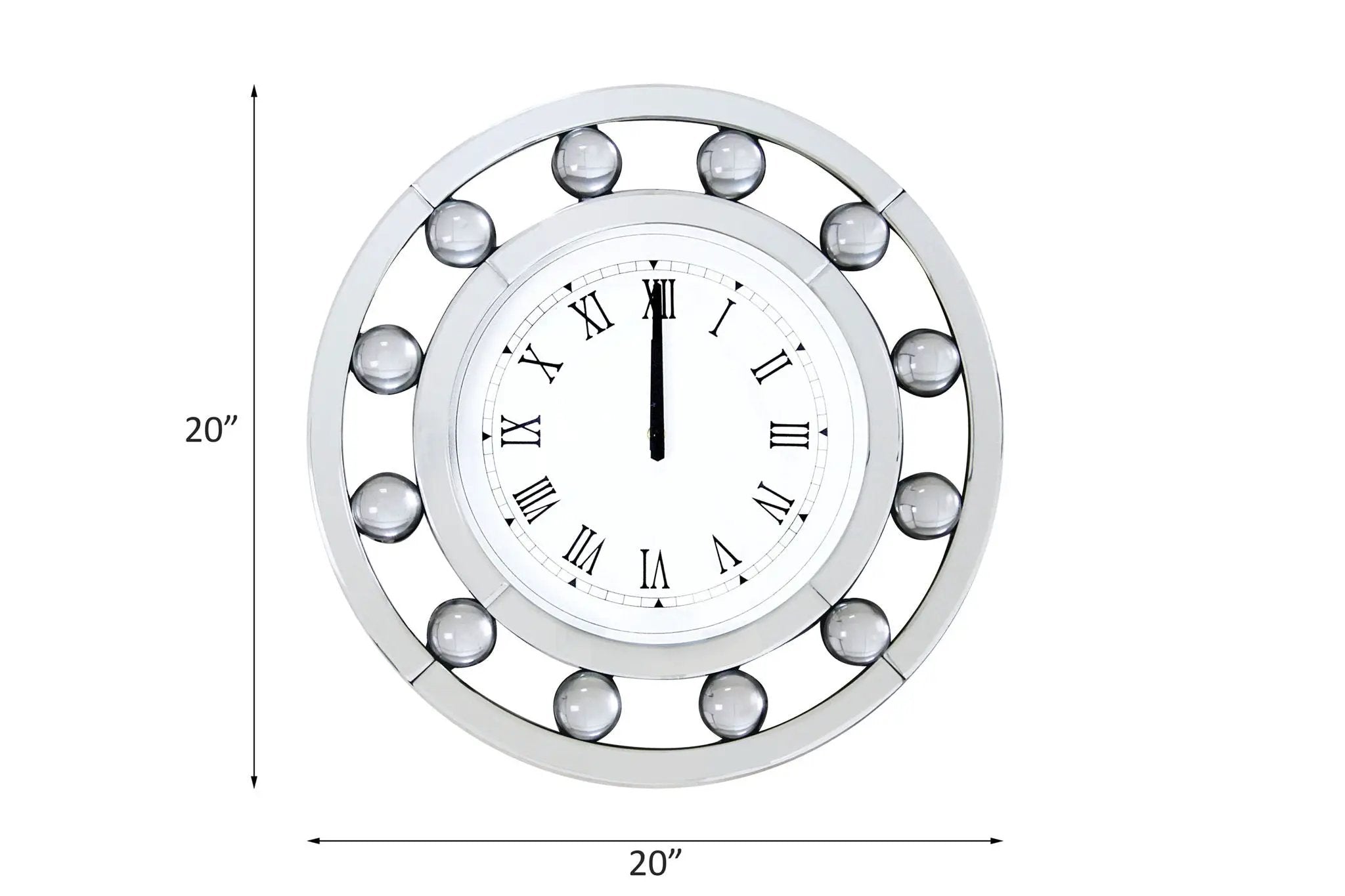 Boffa - Geometric Pattern Trim Round Wall Clock - Mirrored by Unique Piece Furniture
