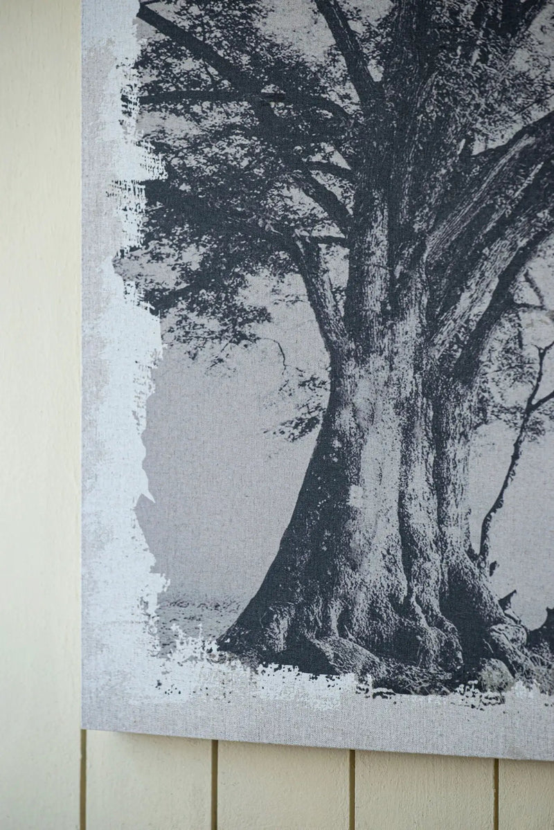 Large Arboreal Shelter Canvas Art Print, Traditional Style Floral Wall Art, Home Decor Accent Piece - Gray / White Matte by HouseOfZazla