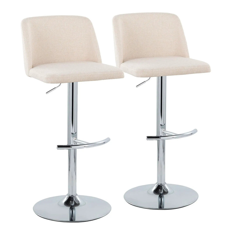 Toriano - Contemporary Adjustable Barstool With Swivel & Rounded T Footrest (Set of 2) by Unique Piece Furniture