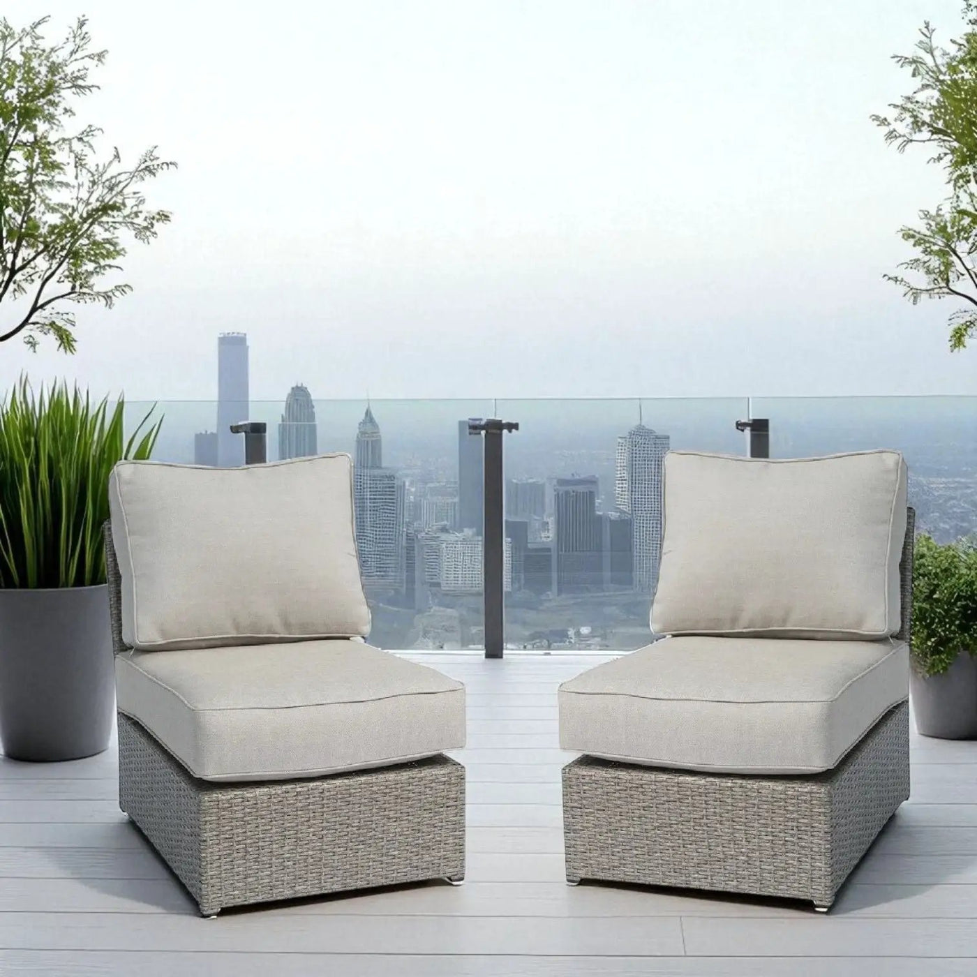 Armless Patio Chair With Cushions by Unique Piece Furniture