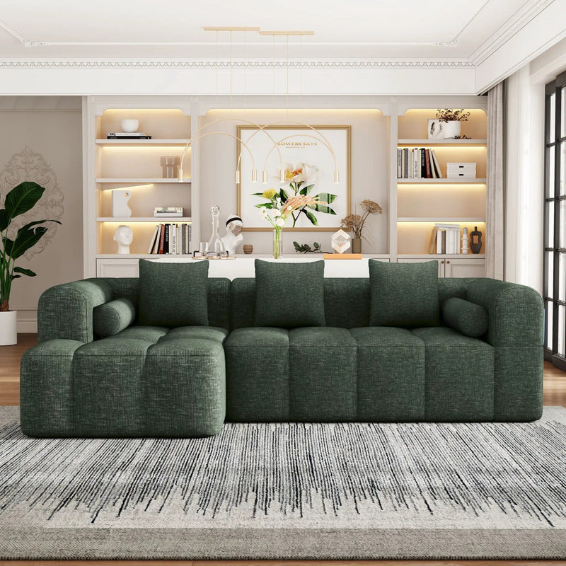 Sectional Free Combined Sofa With 2 Side Pockets by Unique Piece Furniture