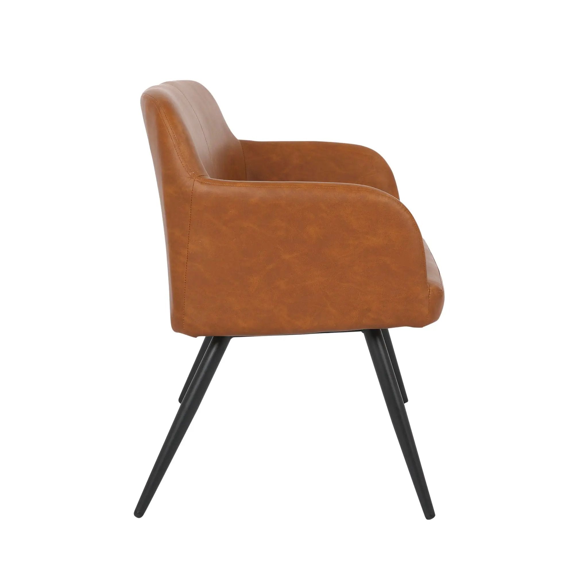 Daniella - Industrial High Back Bench - Black / Camel by Unique Piece Furniture