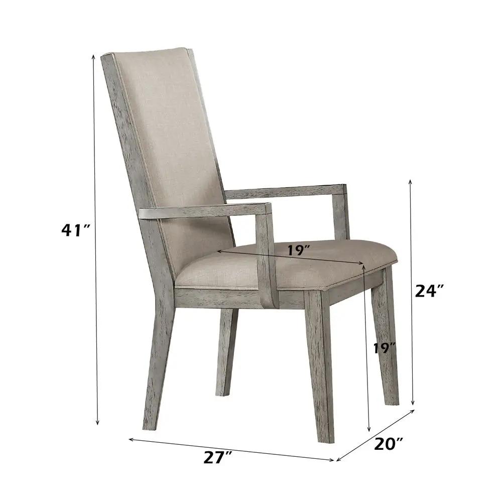 Rocky - Arm Chair (Set of 2) - Fabric & Gray Oak by Unique Piece Furniture