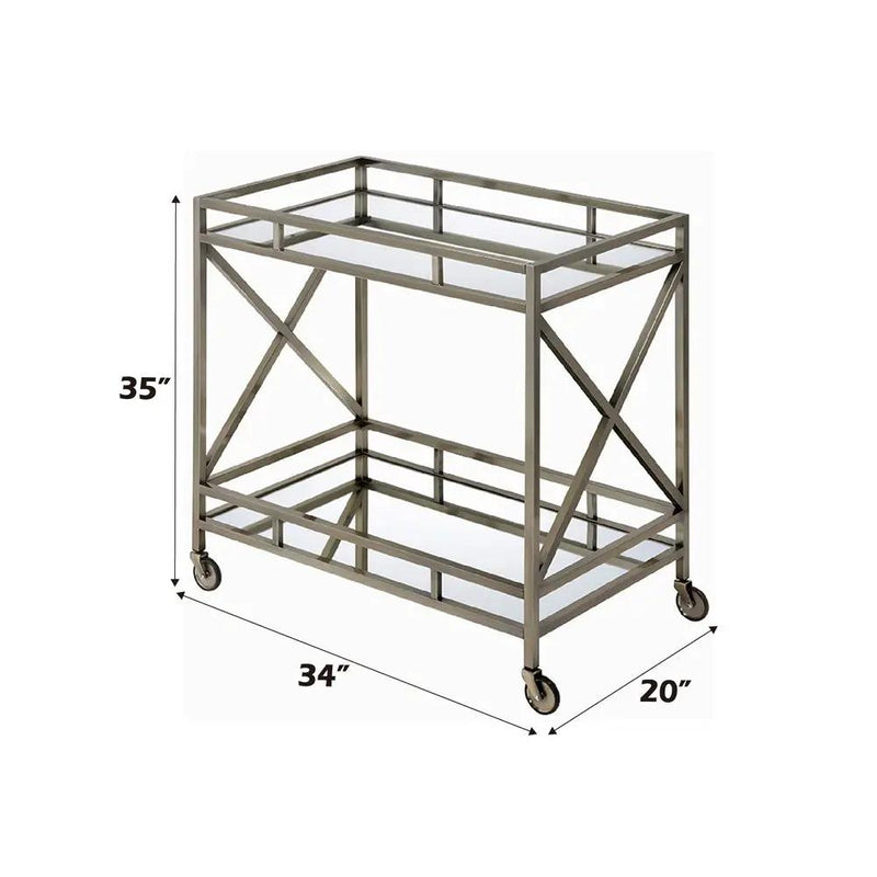 Kristensen - Serving Cart - Mirrored & Antique Gold by Unique Piece Furniture