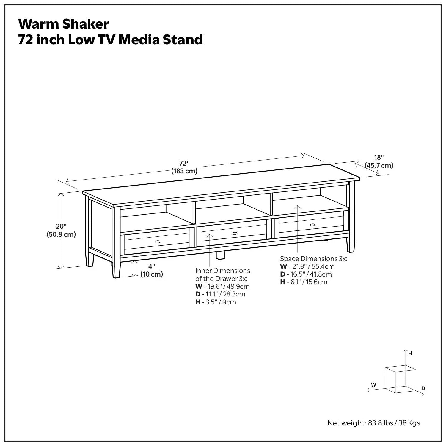 Warm Shaker - Handcrafted Low TV Media Stand by Unique Piece Furniture