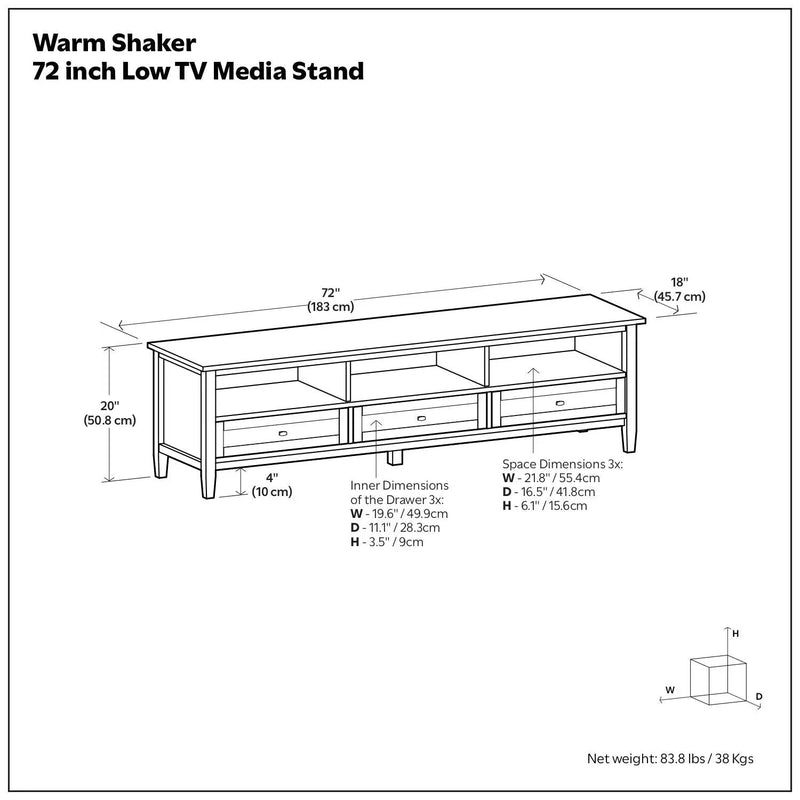 Warm Shaker - Handcrafted Low TV Media Stand by HouseOfZazla